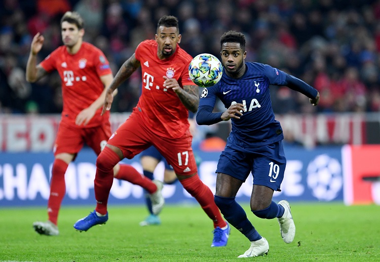 Tottenham youngster Ryan Sessegnon hits an equaliser during their Champions League clash against Bayern Munich
